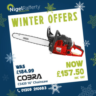 Cobra CS420-16 Chainsaw Winter Offer at Nigel Rafferty Groundcare Redruth TR15 3RQ